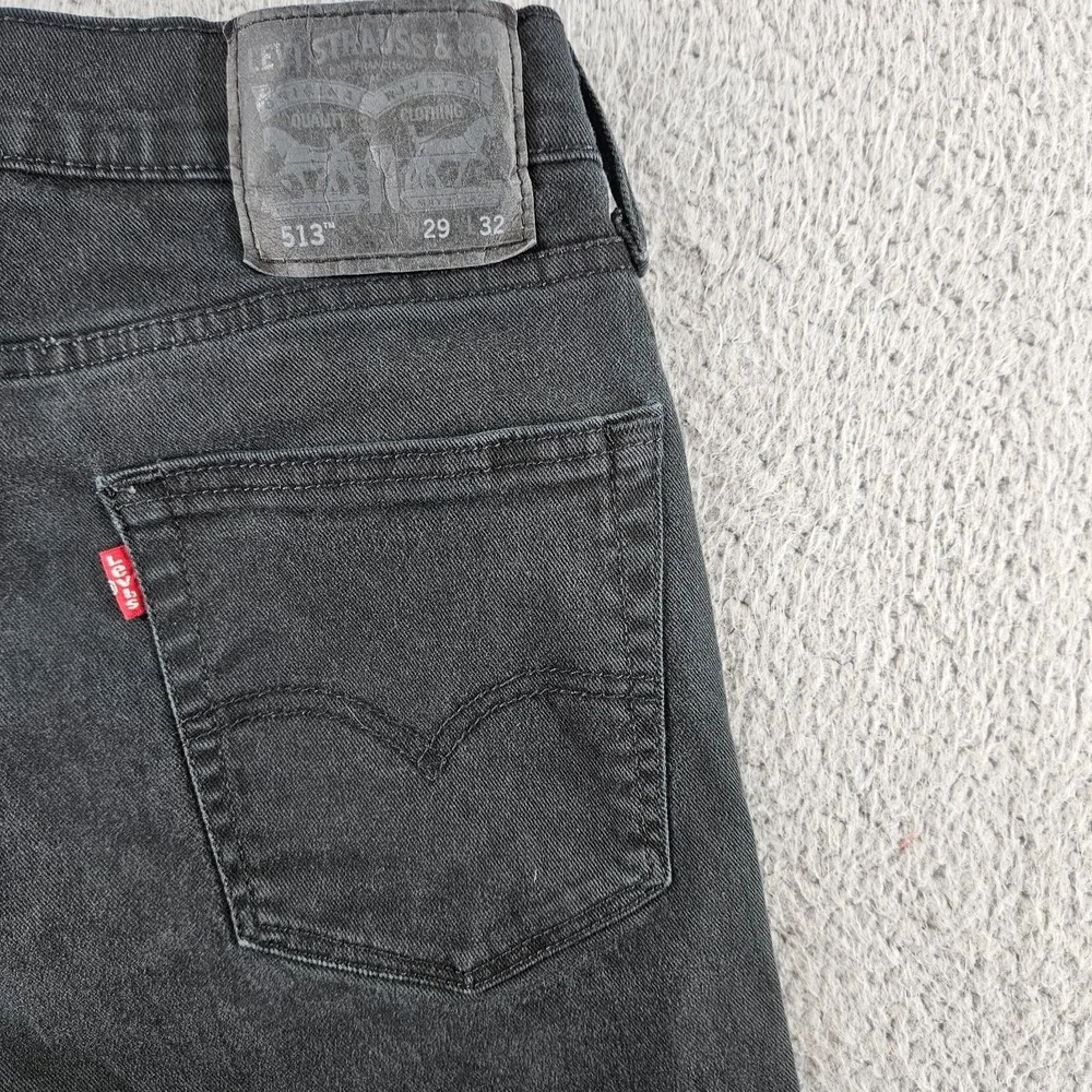 Levis Jeans Mens 29x32 Gray 513 Slim Straight Stretch‎ Denim Work Pants